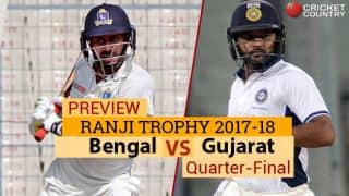 Ranji Trophy 2017-18, 1st Quarter-final Preview: Defending champions Gujarat ready for Bengal battle Ranji Trophy 2017-18, 1st Quarter-final Preview: Defending champions Gujarat ready for Bengal battle